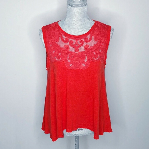 Free People Top Tank Meant to Be Red Size XS (Z14) - Picture 3 of 8